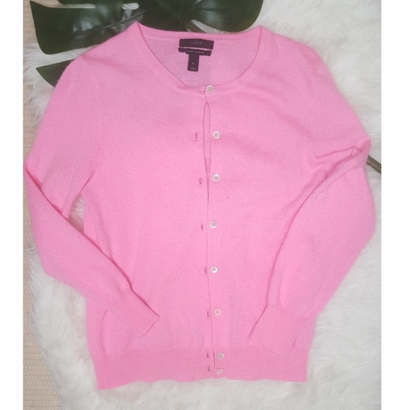 J. Crew Sweaters - J. Crew 100% Italian Cashmere Pink Cardigan